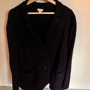 Navy blue cotton knit blazer / vest  - J. Crew